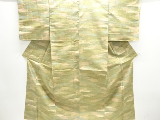 JAPANESE KIMONO / ANTIQUE KIMONO / SILK / TSUMUGI / WOVEN EGASUMI PATTERN